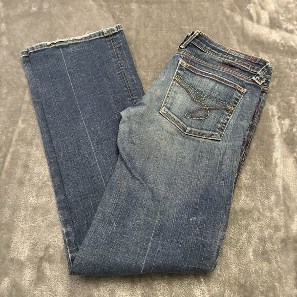 Catch A Fire Bootcut Leg Jeans Women's 26 Blue Low Rise New Forever Rinse Pants - Picture 11 of 15